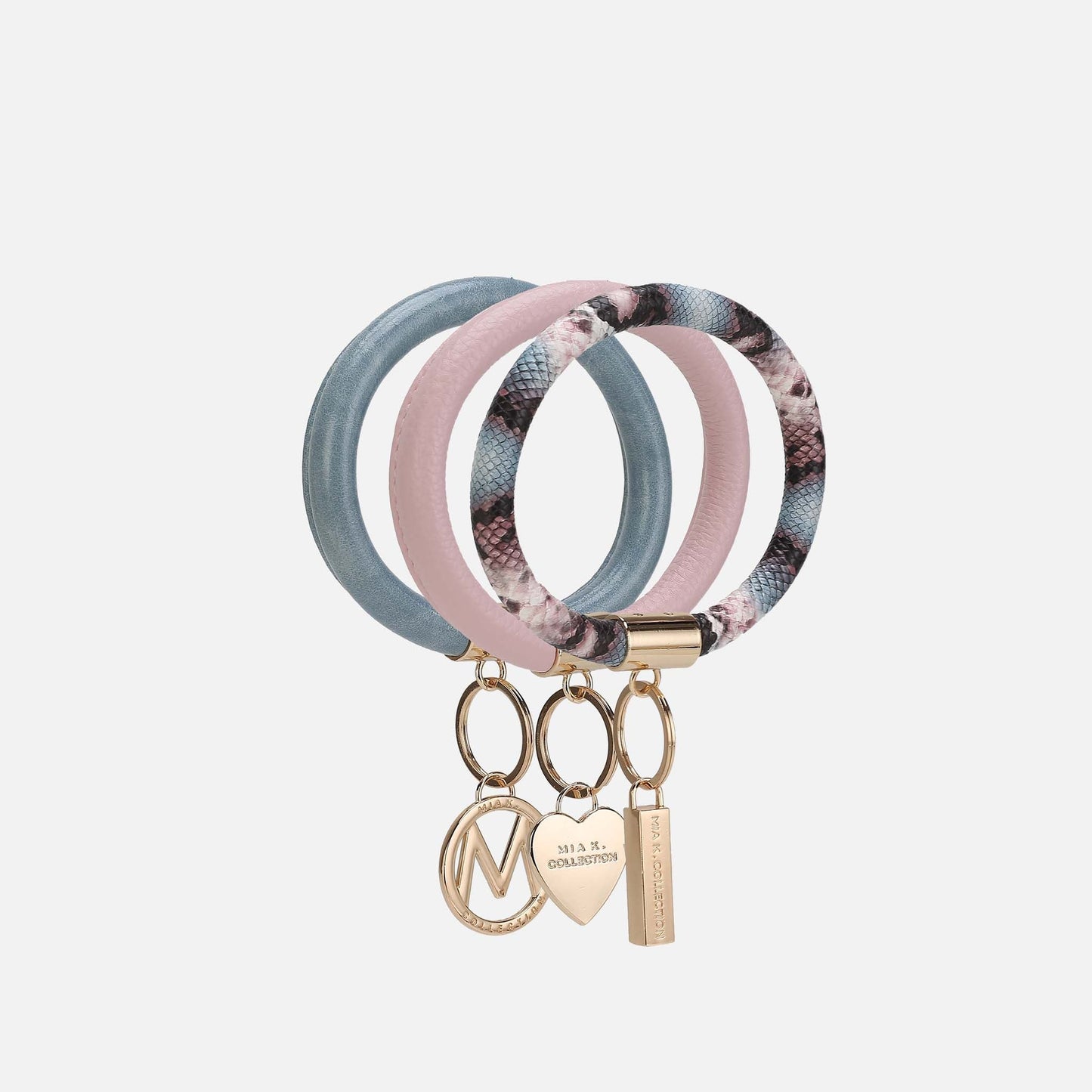 MKF Collection by Mia K. - Jasmine Bangle Bracelet Keyring Set - GF
