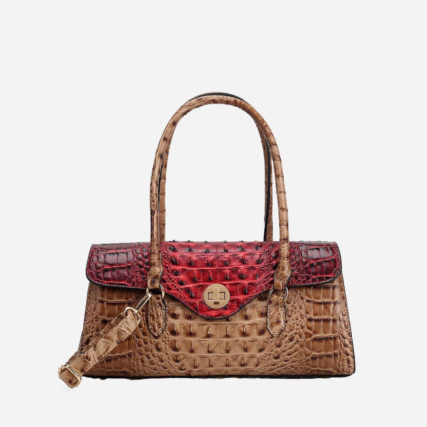 MKF Collection by Mia K. - Liviana Croc-Embossed Shoulder Bag