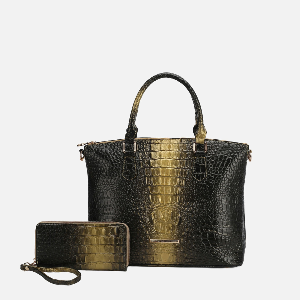 MKF Collection by Mia K. - Liora Croc-Embossed Tote Bag and Set