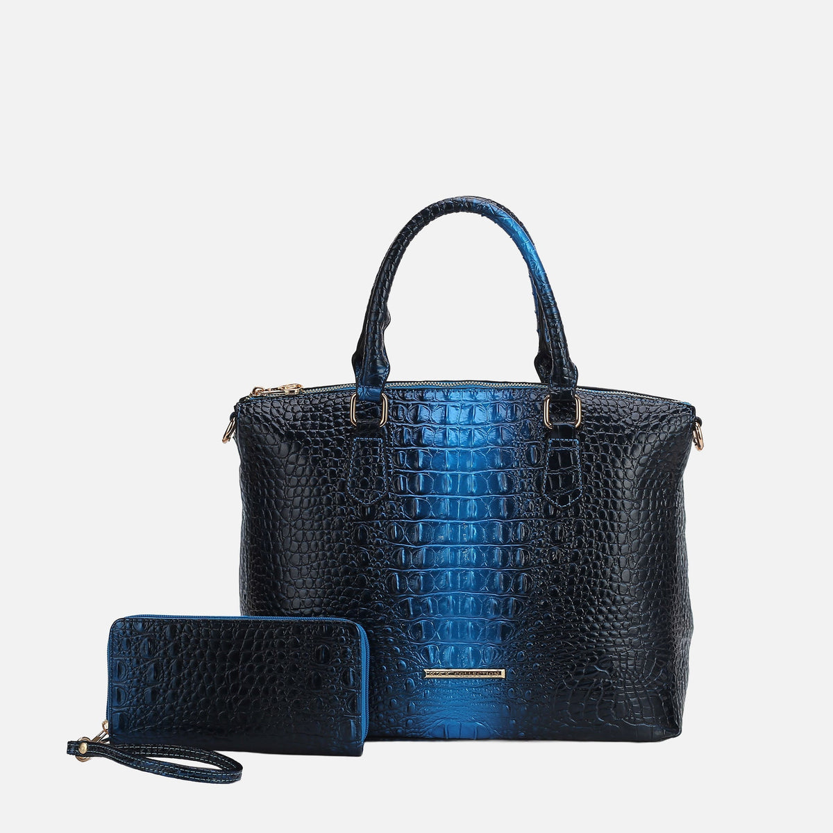 MKF Collection by Mia K. - Liora Croc-Embossed Tote Bag and Set