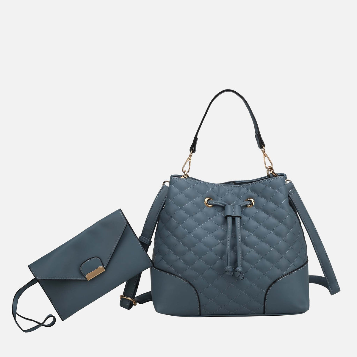 MKF Collection by Mia K. - Wendy 2 PCS Bucket Bag with Wristlet
