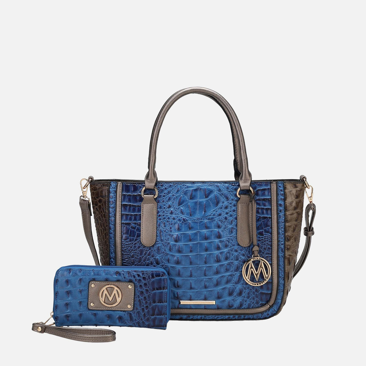 MKF Collection by Mia K. - Bonnie Croc-Embossed Handbag and Set