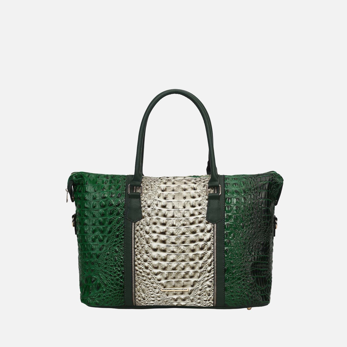 MKF Collection by Mia K. - Raven Croc Embossed Duffel Bag
