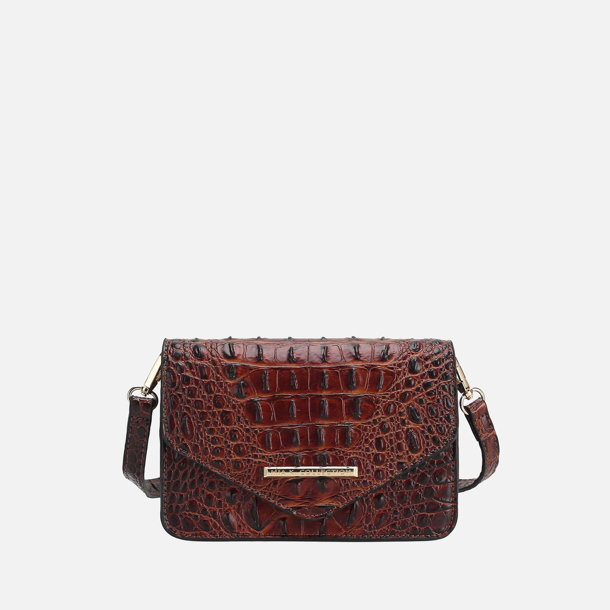 MKF Collection by Mia K. - Vanta Solid Croc Saddle Bag