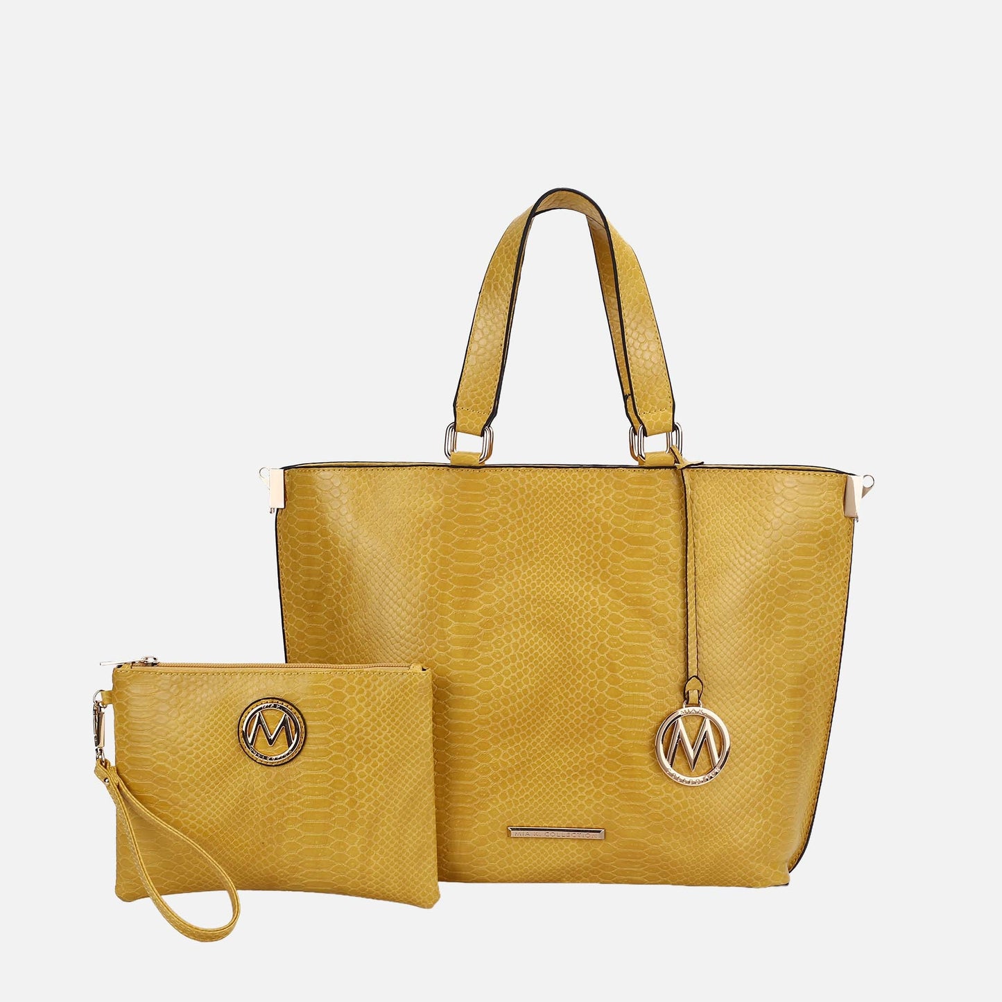 MKF Collection by Mia K. - Beryl Embossed Tote Bag and Wristlet Set