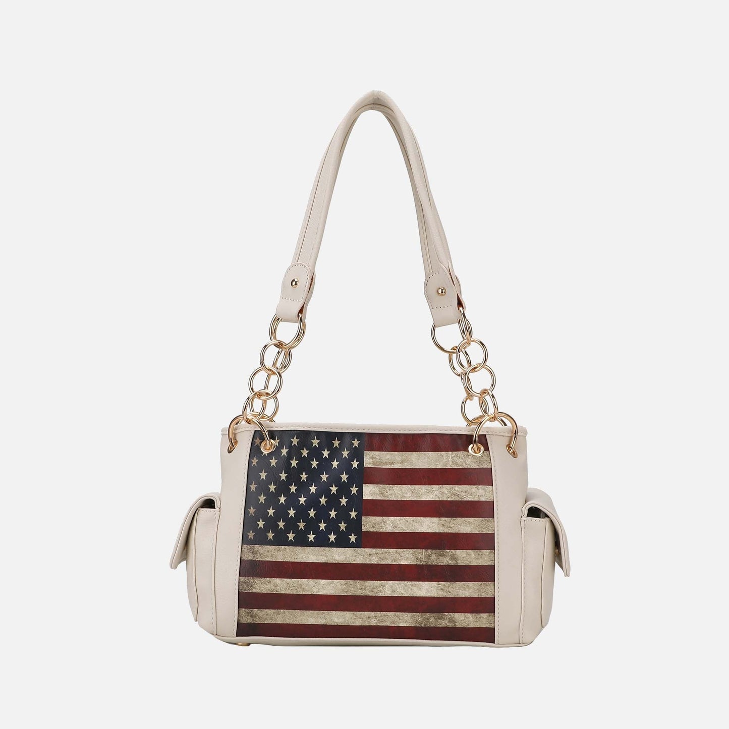 MKF Collection by Mia K. - Alaina Printed Flag Shoulder Bag
