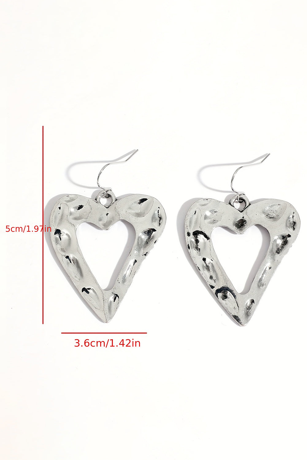 Threaded Pear Hollowed Heart Shape Earrings