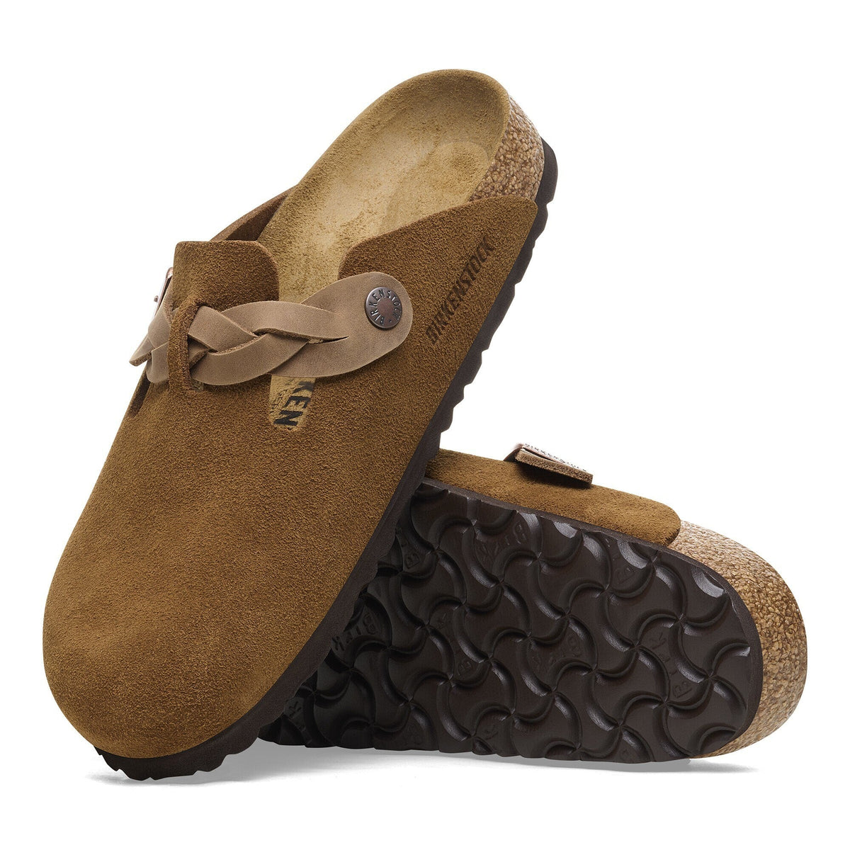 Birkenstock Boston Braided Suede Leather' Narrow Fit' Clogs