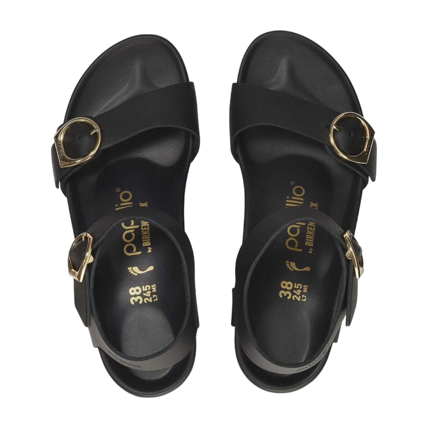 Birkenstock Unisex Soley Big Buckle Waxy Leather Black