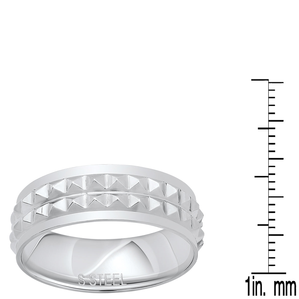 Stainless Steel Spike Band Ring