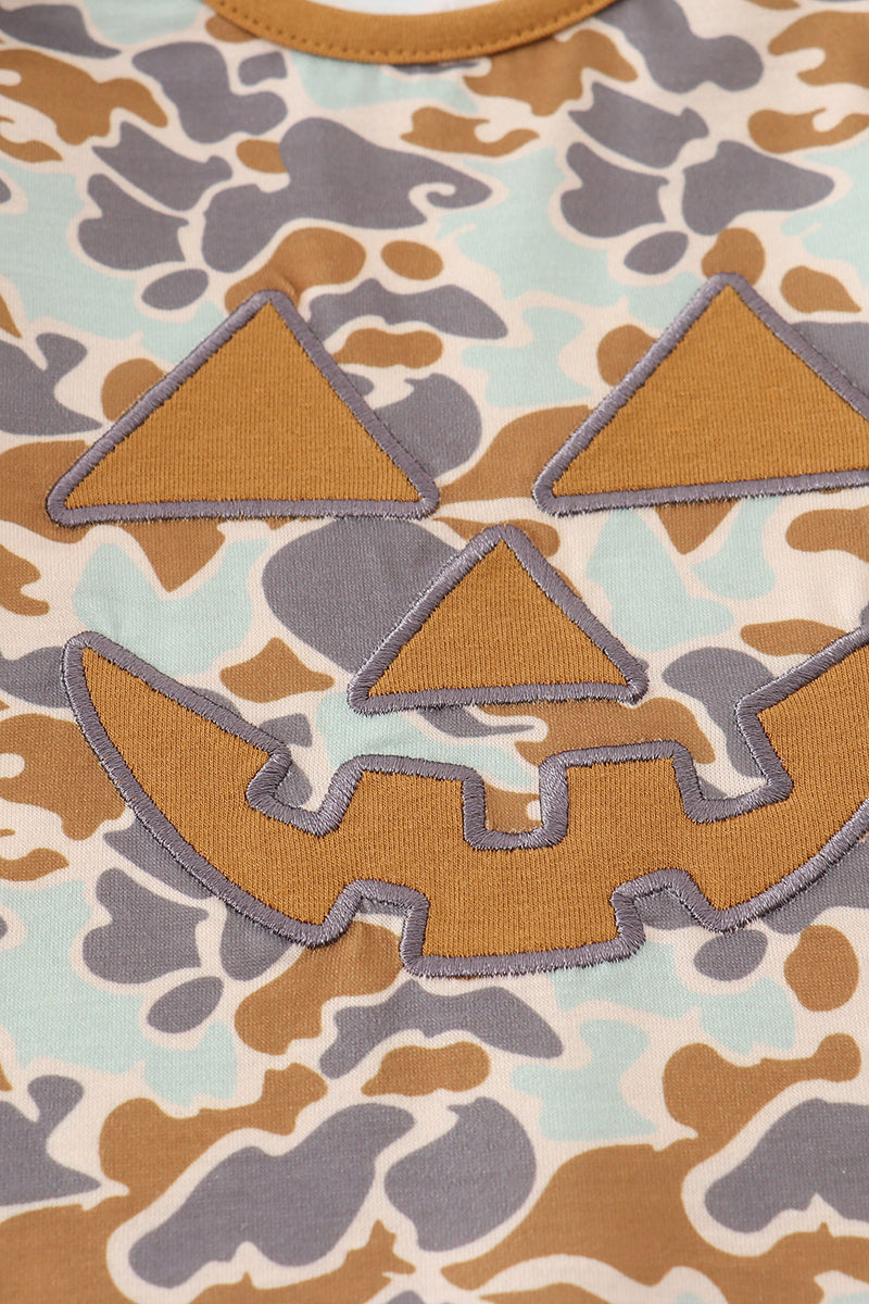 Halloween Camouflage Appliqué Pants Set