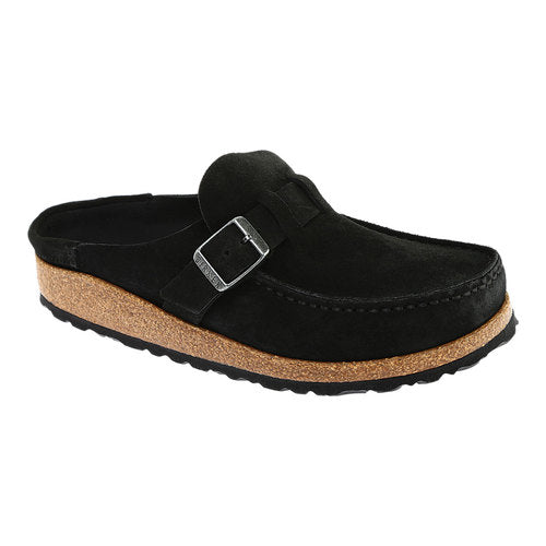 black/tan suede-