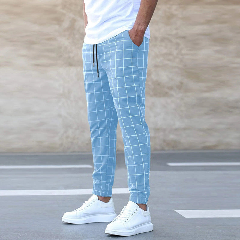đ§” Men's Fashion Plaid Print Drawstring Trousers