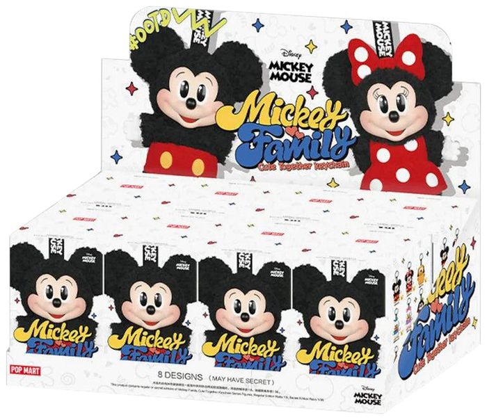 Pop Mart Disney Mickey Family Together Series Plush Keychain Sealed Whole Set 'Mystery' (8 Blind Boxes)