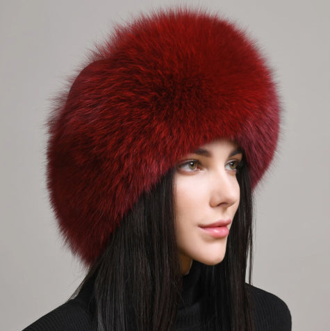 đ§ą Womenâs Winter Genuine Leather Ethnic Style Ear Protection Hat