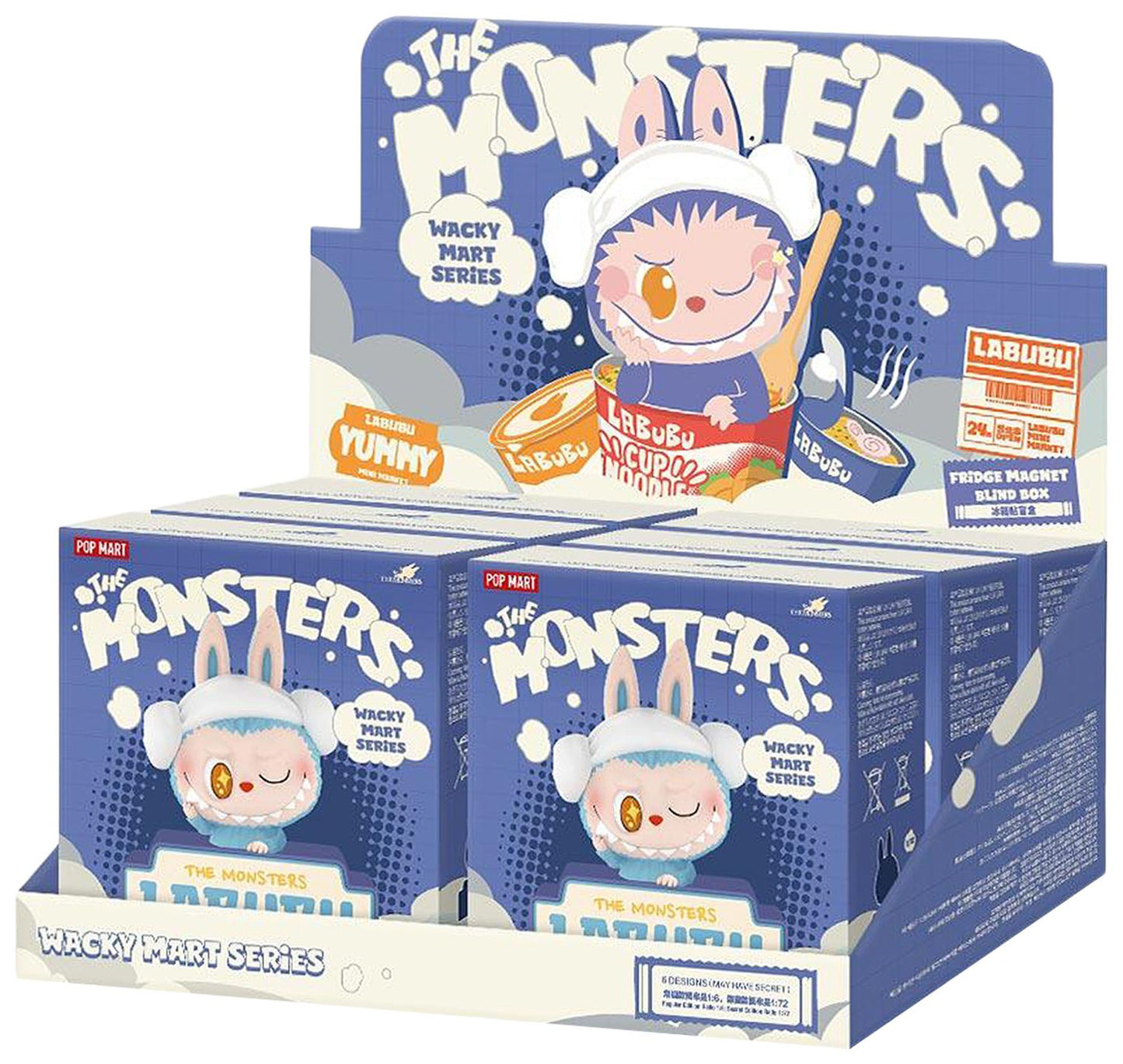 Pop Mart Labubu THE MONSTERS Wacky Mart Series Fridge Magnet Sealed Whole Set 'Mystery' (6 Blind Boxes)