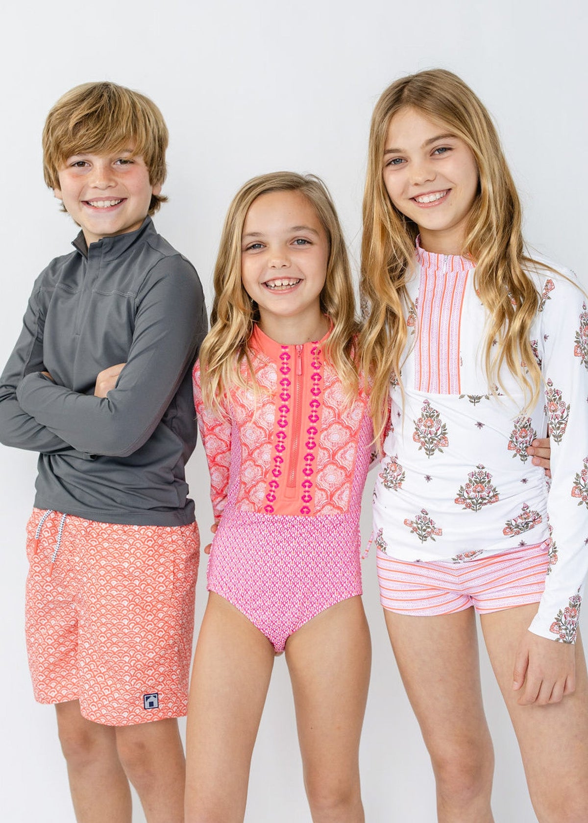 Boys Grey Zip Rashguard