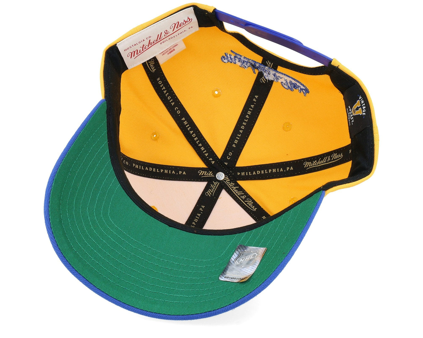 Mitchell & Ness Men's NHL Boom Text Pro Snapback Vntg Blues Snapback Caps