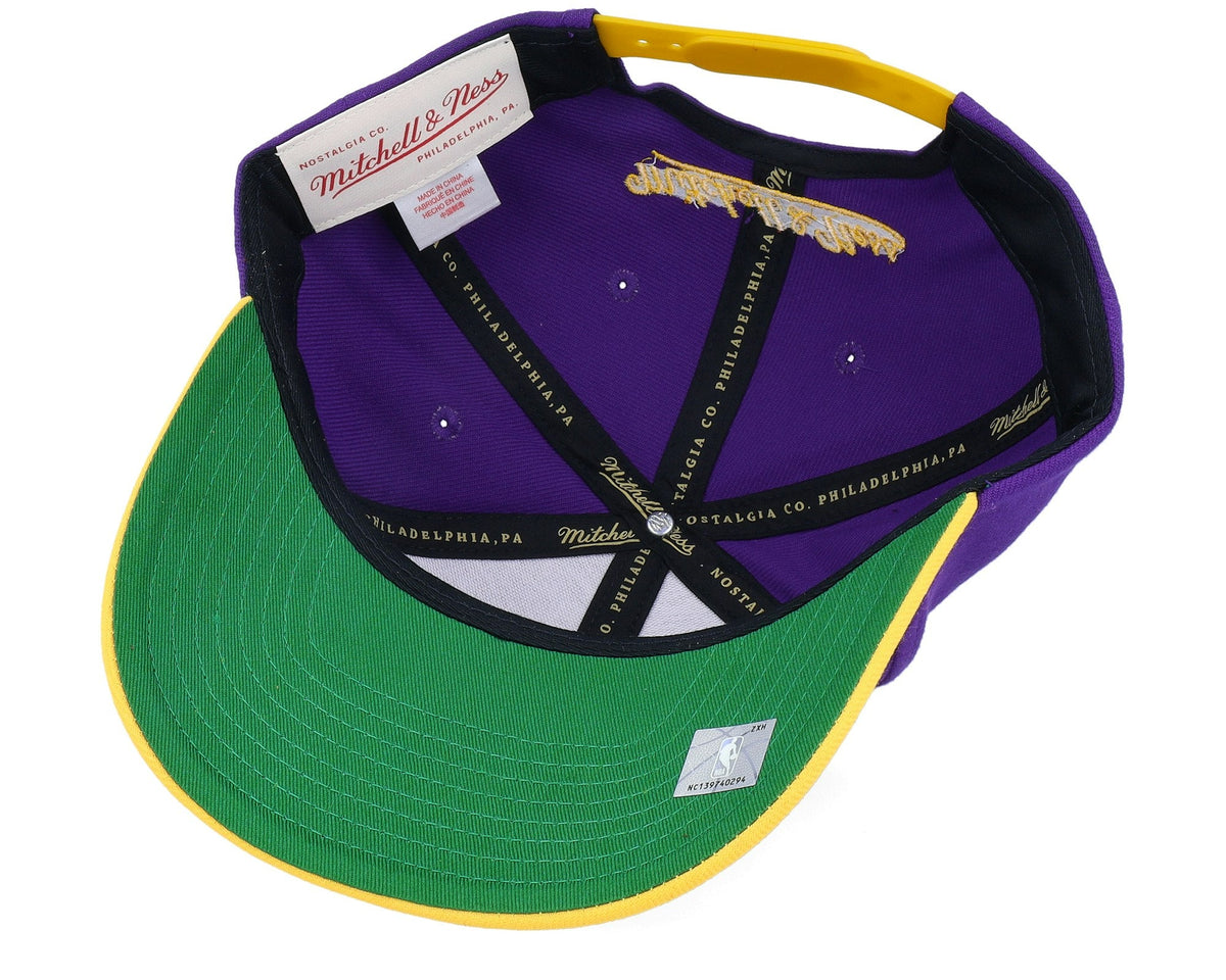 Mitchell & Ness Men's NBA Boom Text Pro Snapback Lakers Snapback Caps