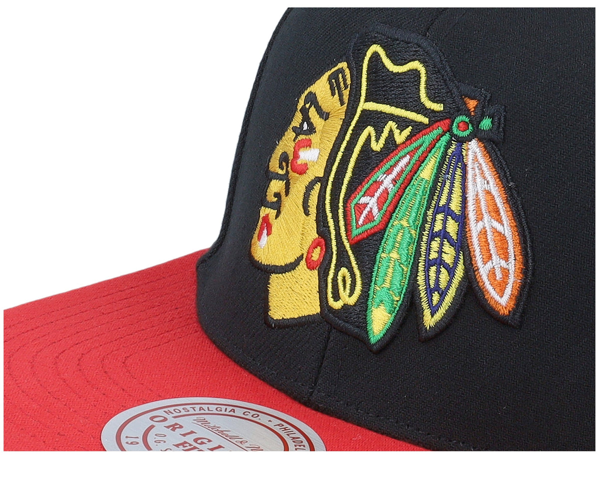 Mitchell & Ness Men's NHL 2 Tone Side Patch Snapback Blackhawks Snapback Caps