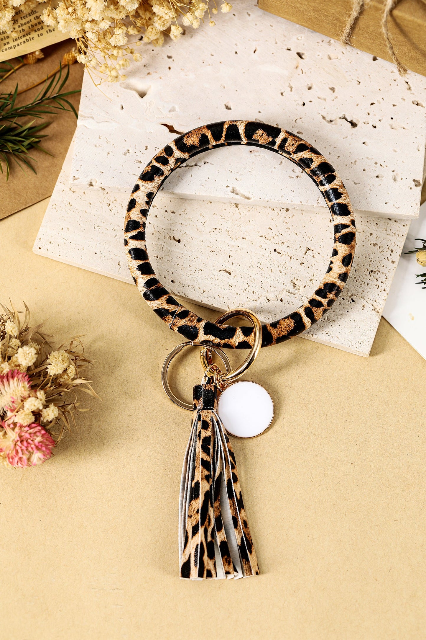 Threaded Pear Amani Key Chain Bangle Bracelet
