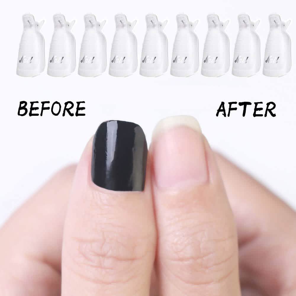 20-Piece Set: Plastic Acrylic Nail Art Soak Off Cap Clip UV Gel Polish Remover Wrap Tool