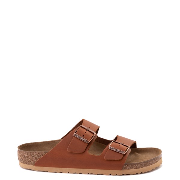 Birkenstock Unisex Arizona Natural Leather Soft Footbed Antique Pull Cognac