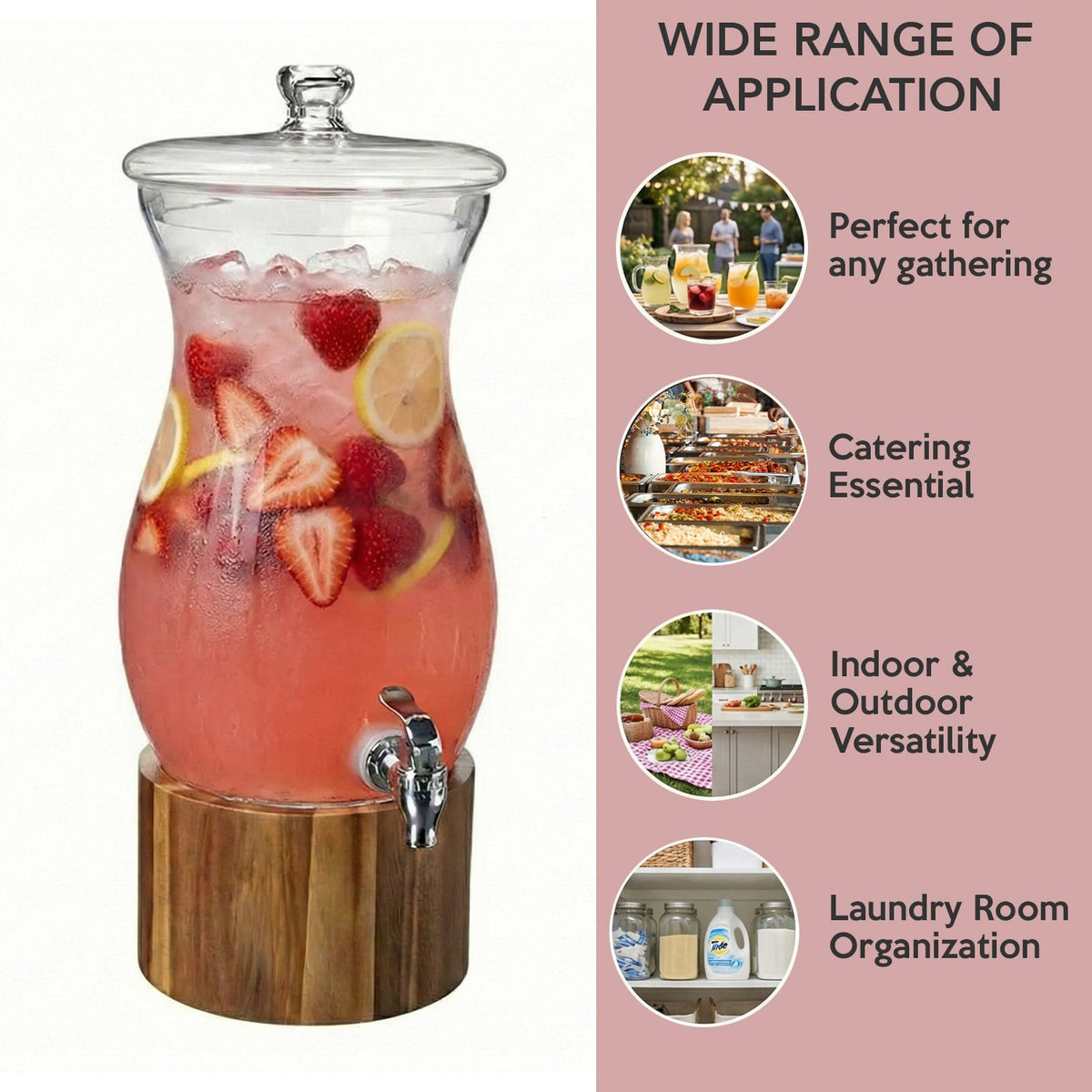 Jay Companies Glass Beverage Dispenser 206.25Oz
