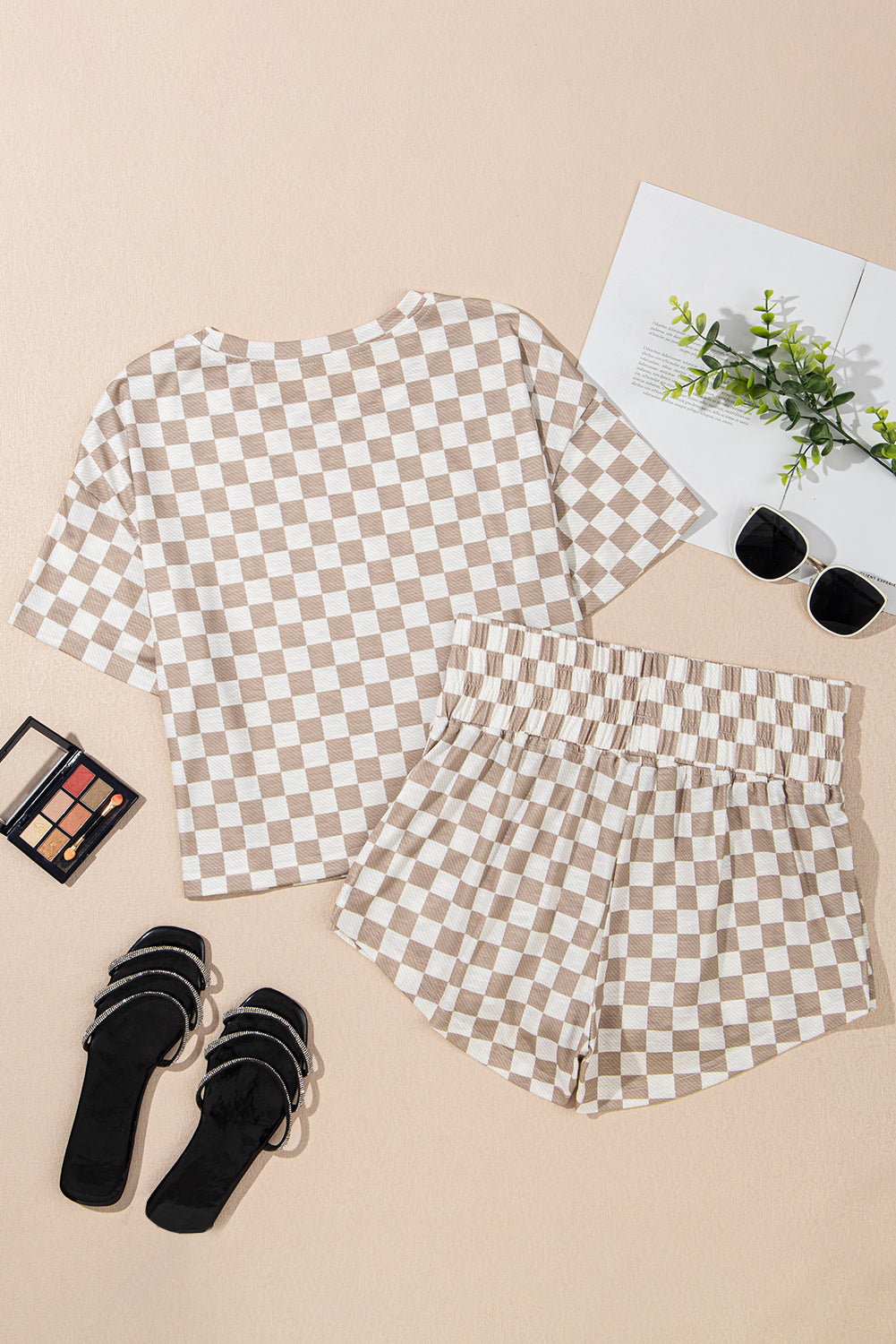Etta Checkerboard Top and High Waist Skorts Outfit by Threaded Pear