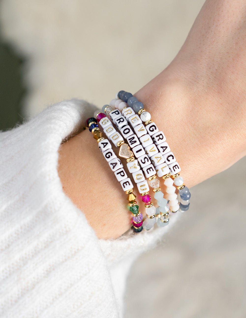 Elevated Faith Revival Letter Bracelet