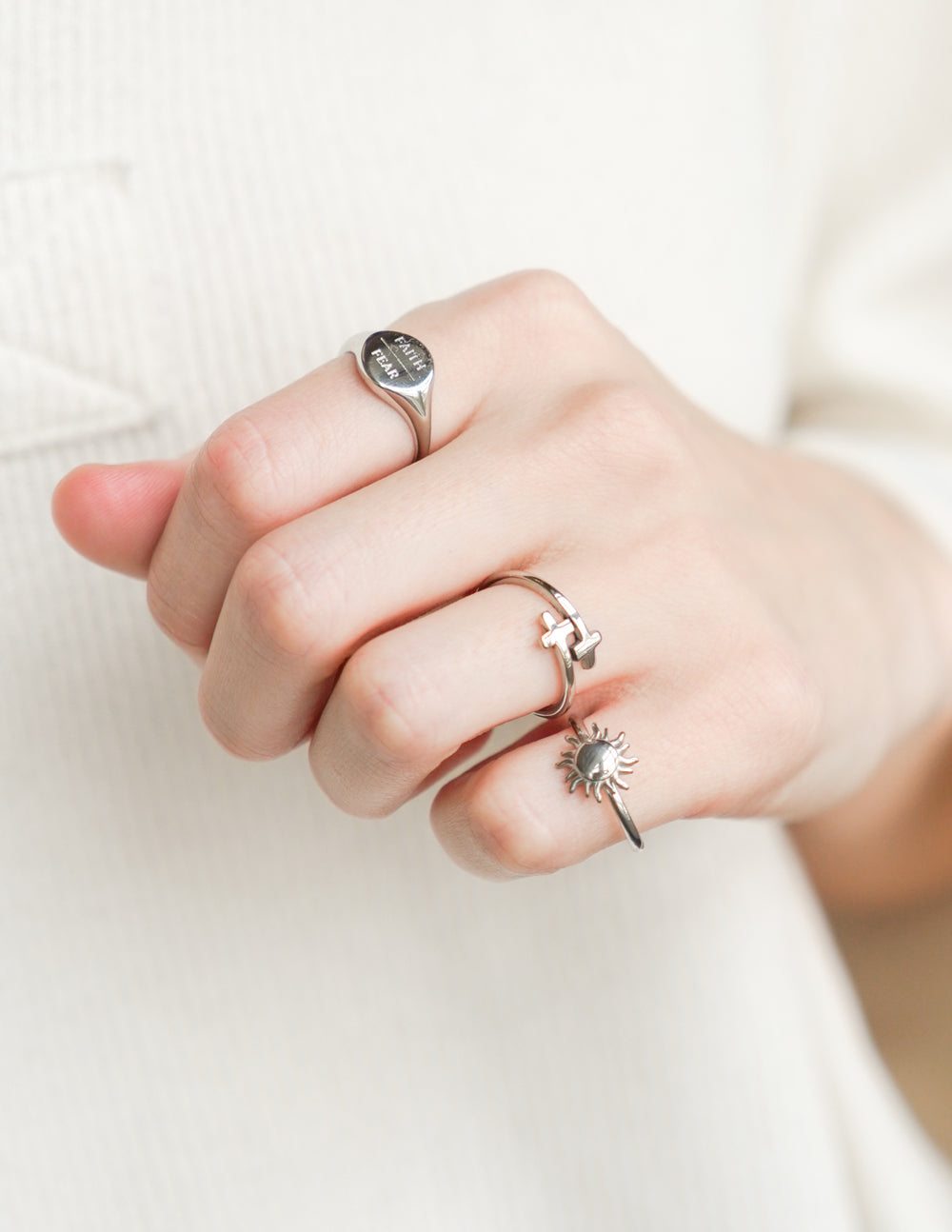 Elevated Faith Silver Wrapped Cross Ring