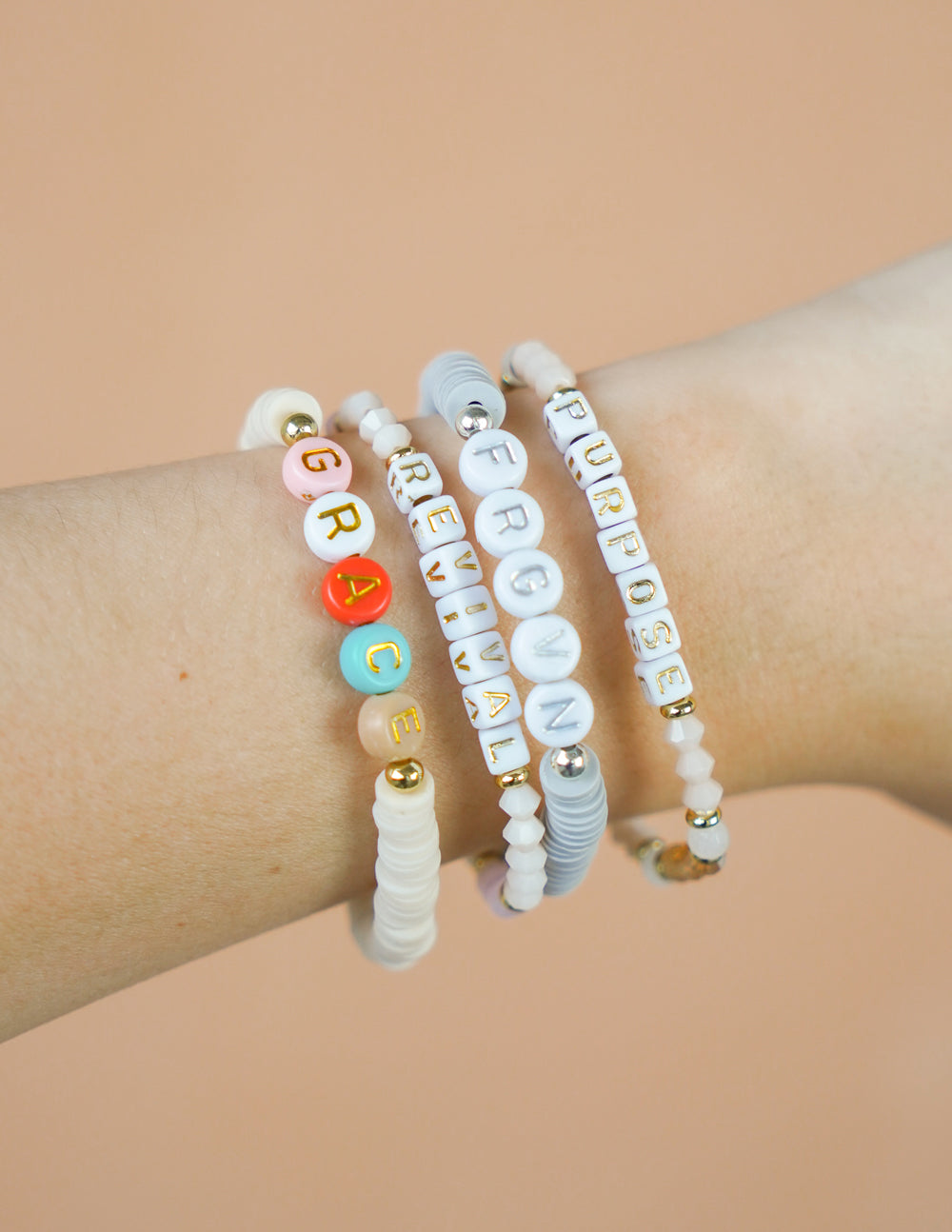 Elevated Faith FRGVN Letter Bracelet