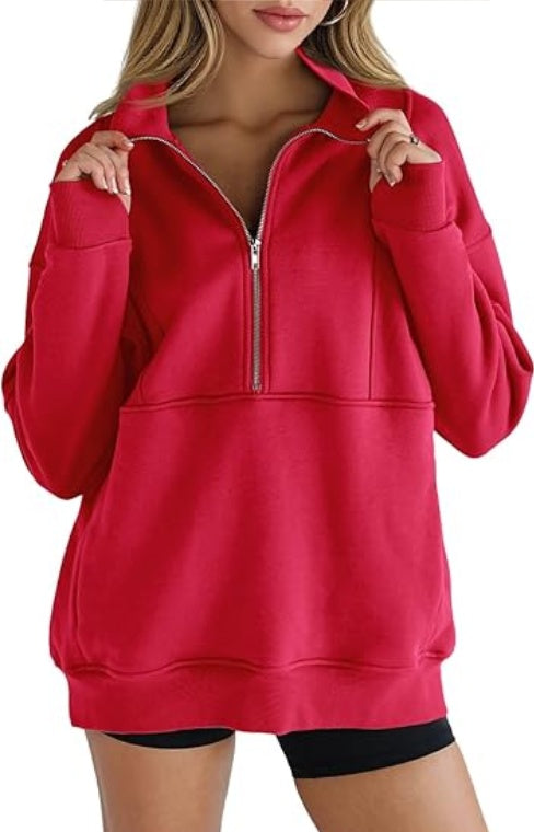 Women’s Half Zip Fleece Sweatshirt