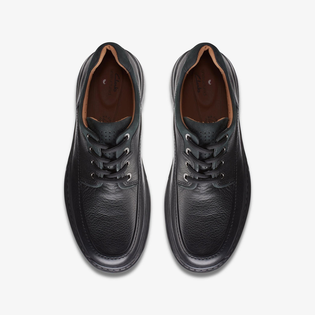 Mens Clarks Un Brawley Lace - Black Leather