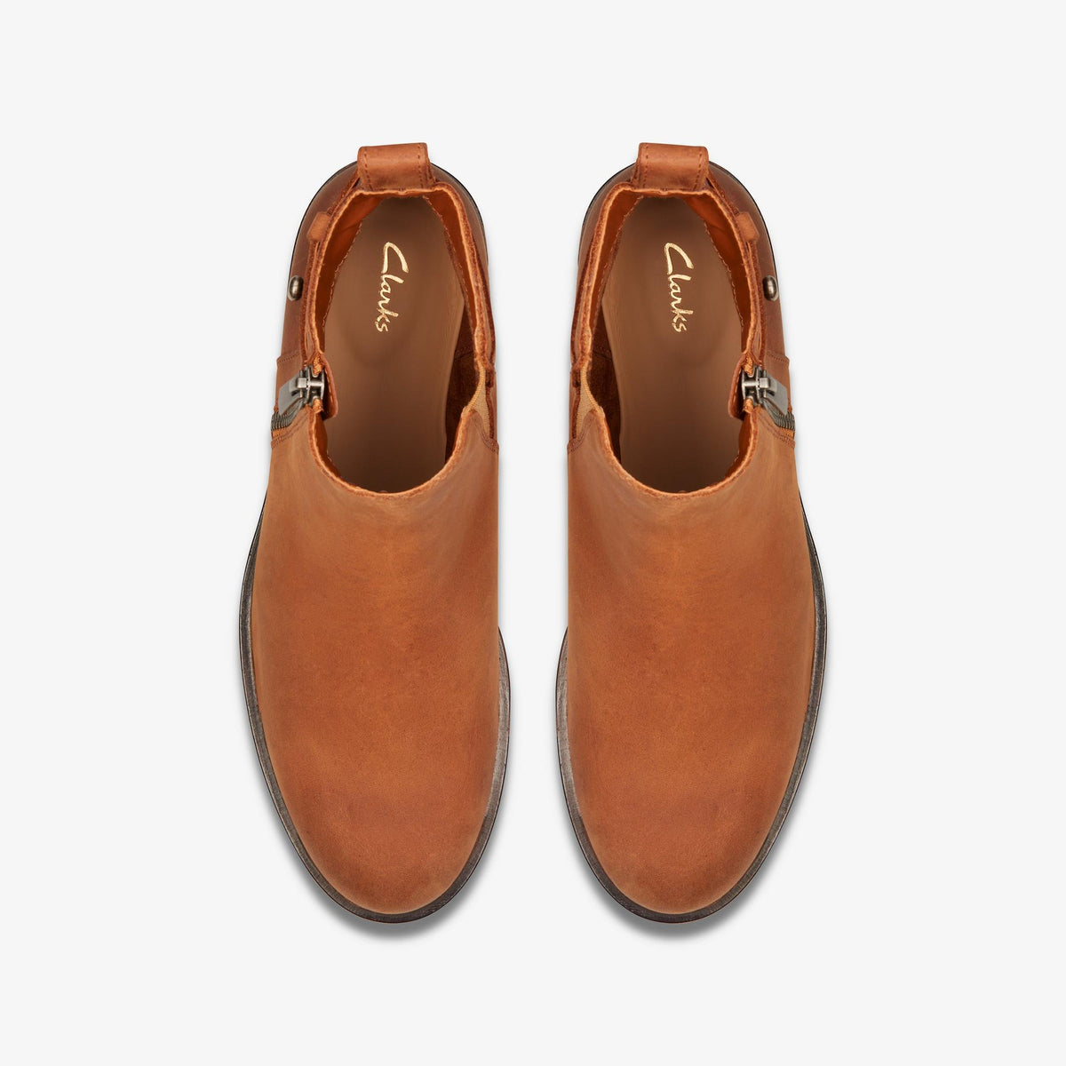 Womens Clarks Memi Lo - Dark Tan Leather