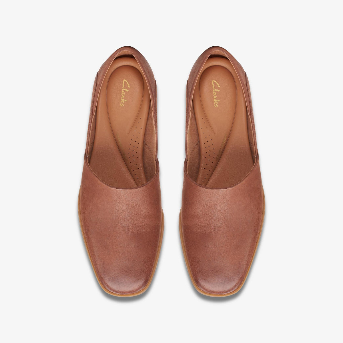 Womens Clarks Pure Belle - Dark Tan Leather