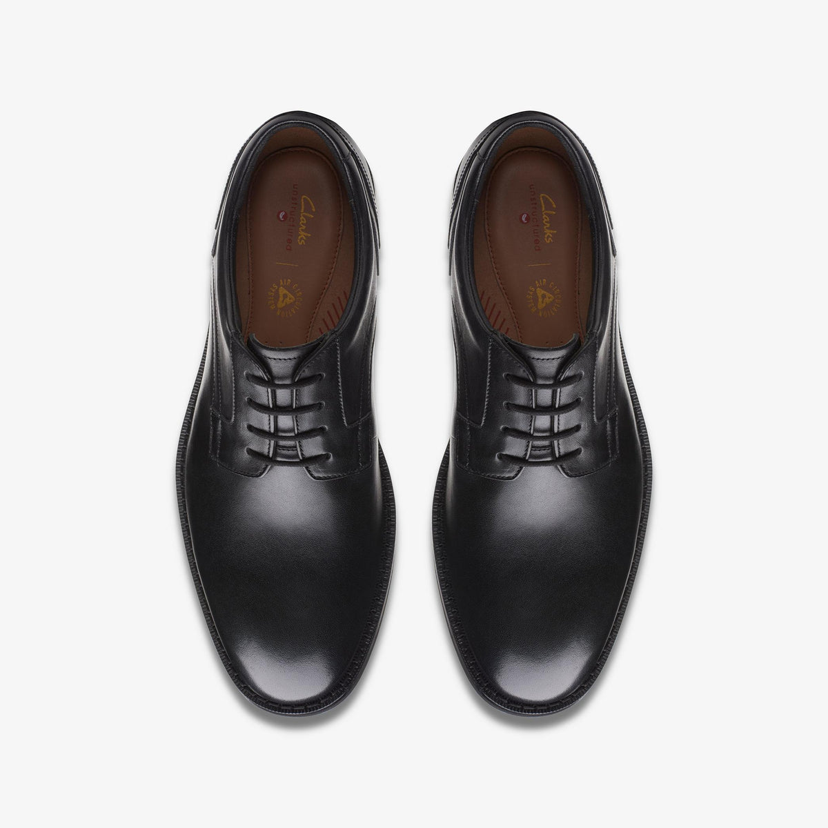 Mens Clarks Un Hugh Lace - Black Leather