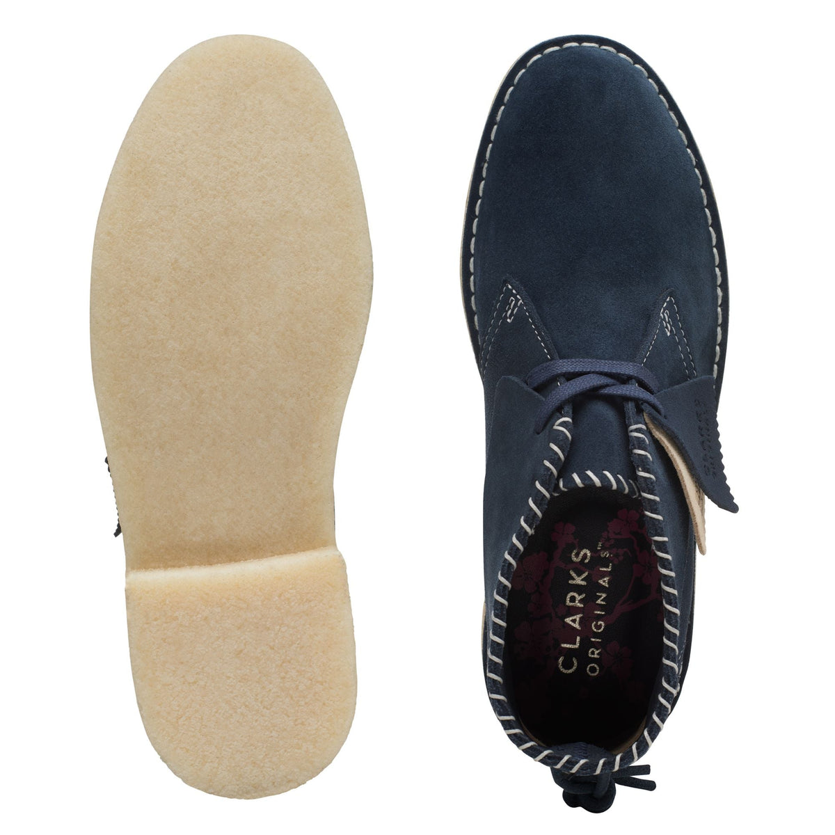 Clarks Women's Desert Boot Navy Sashiko Booties