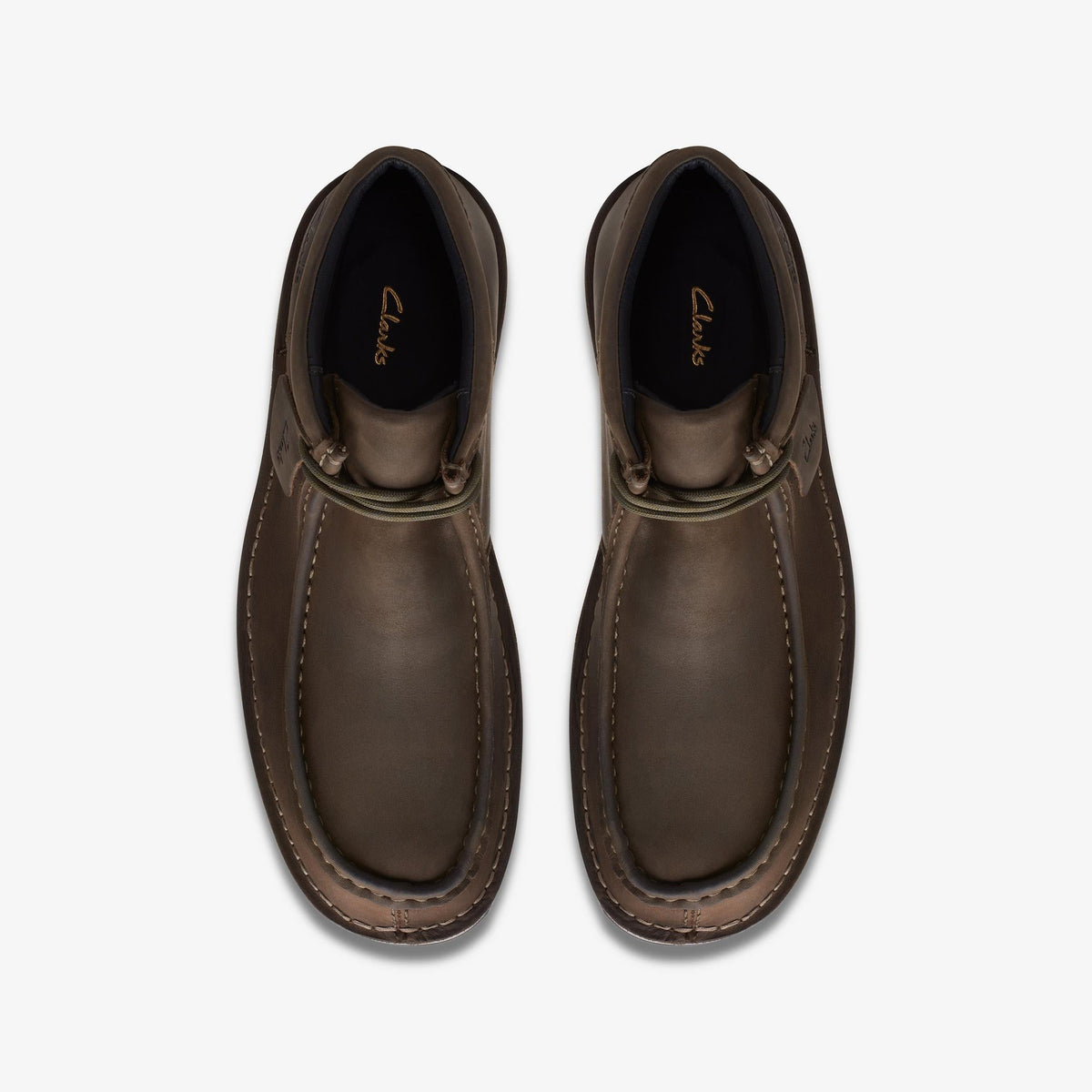 Mens Clarks Corston Wally Wp - Olive Leather