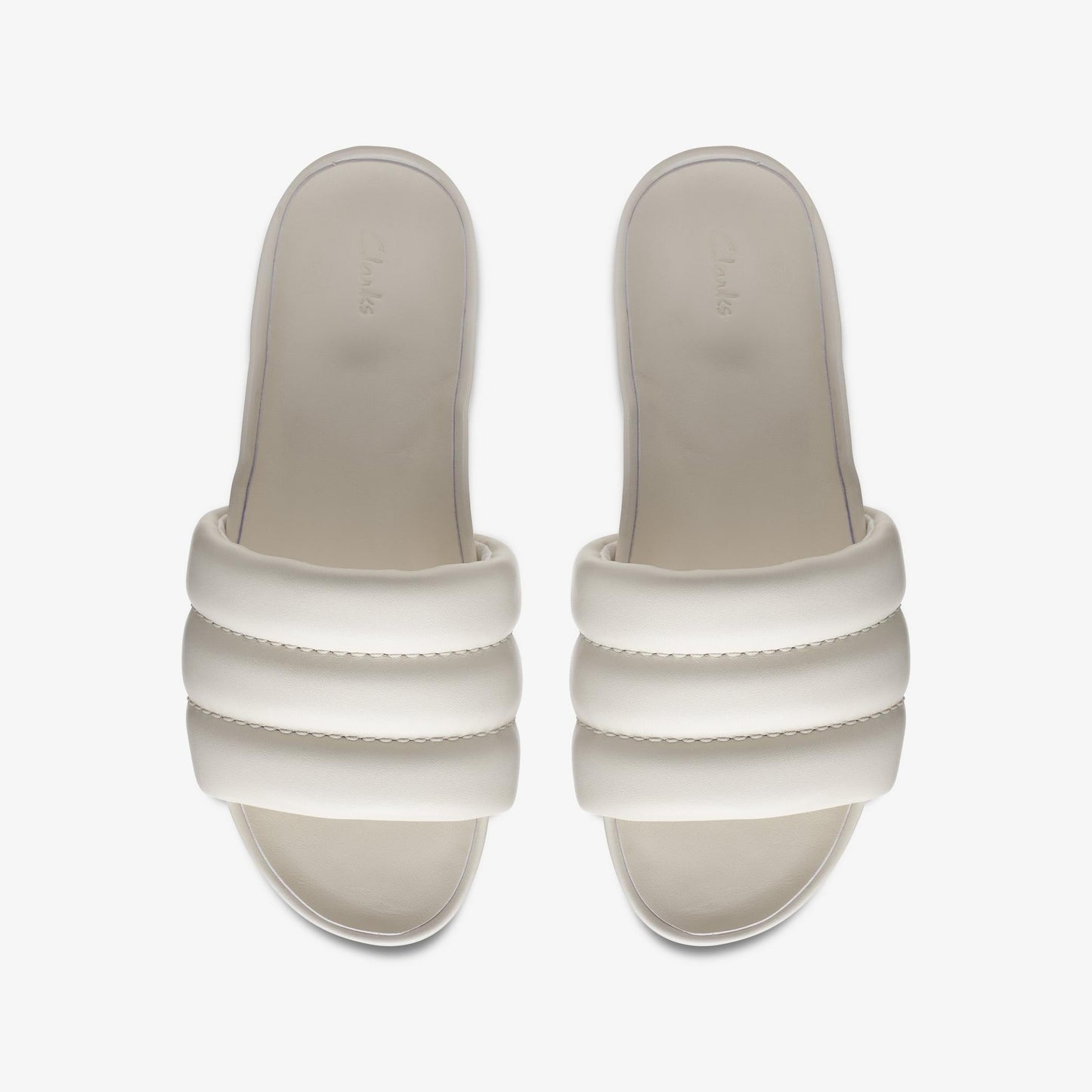 Womens Clarks Pure Soft - Off White Leather