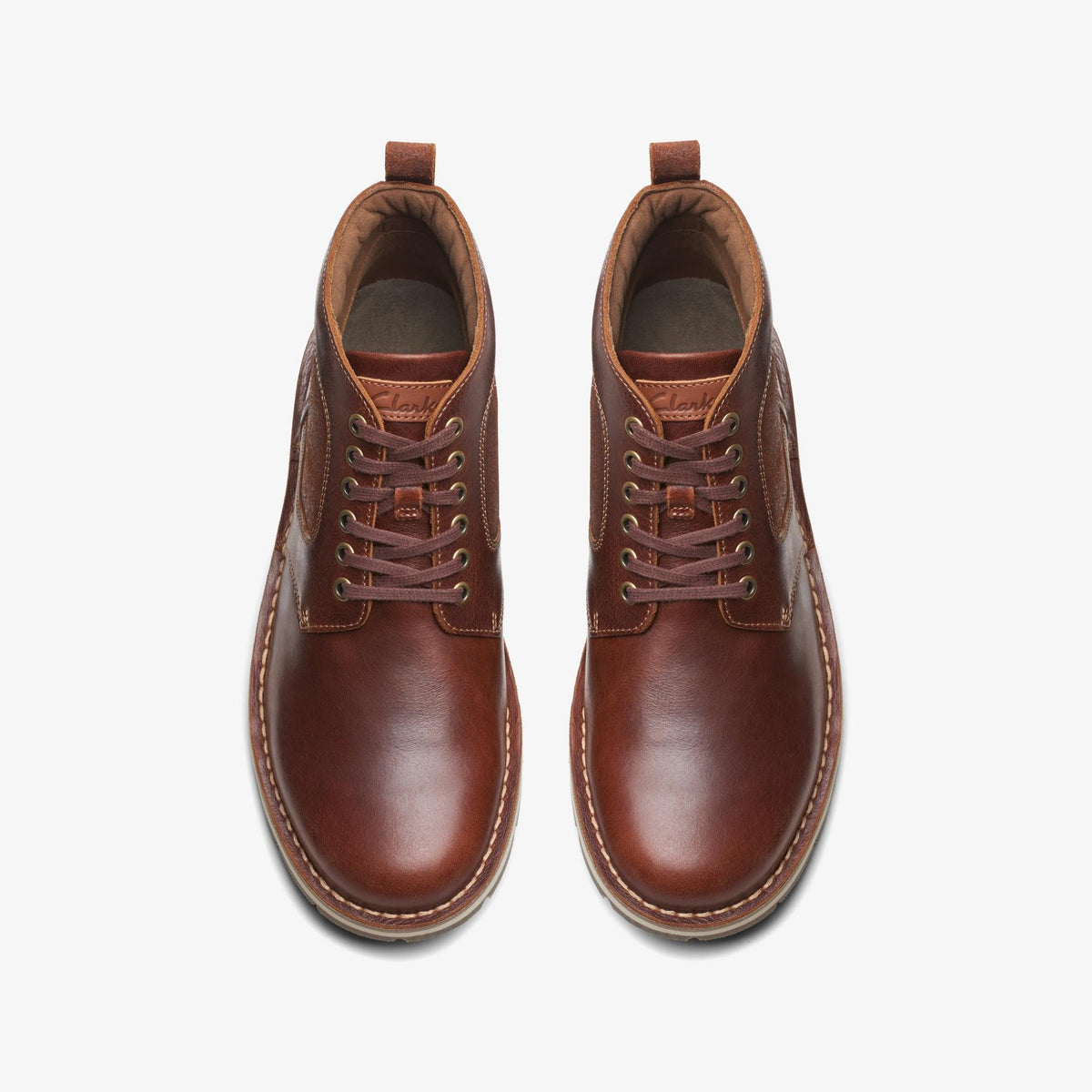 Mens Clarks Gravelle Top - Brown Leather