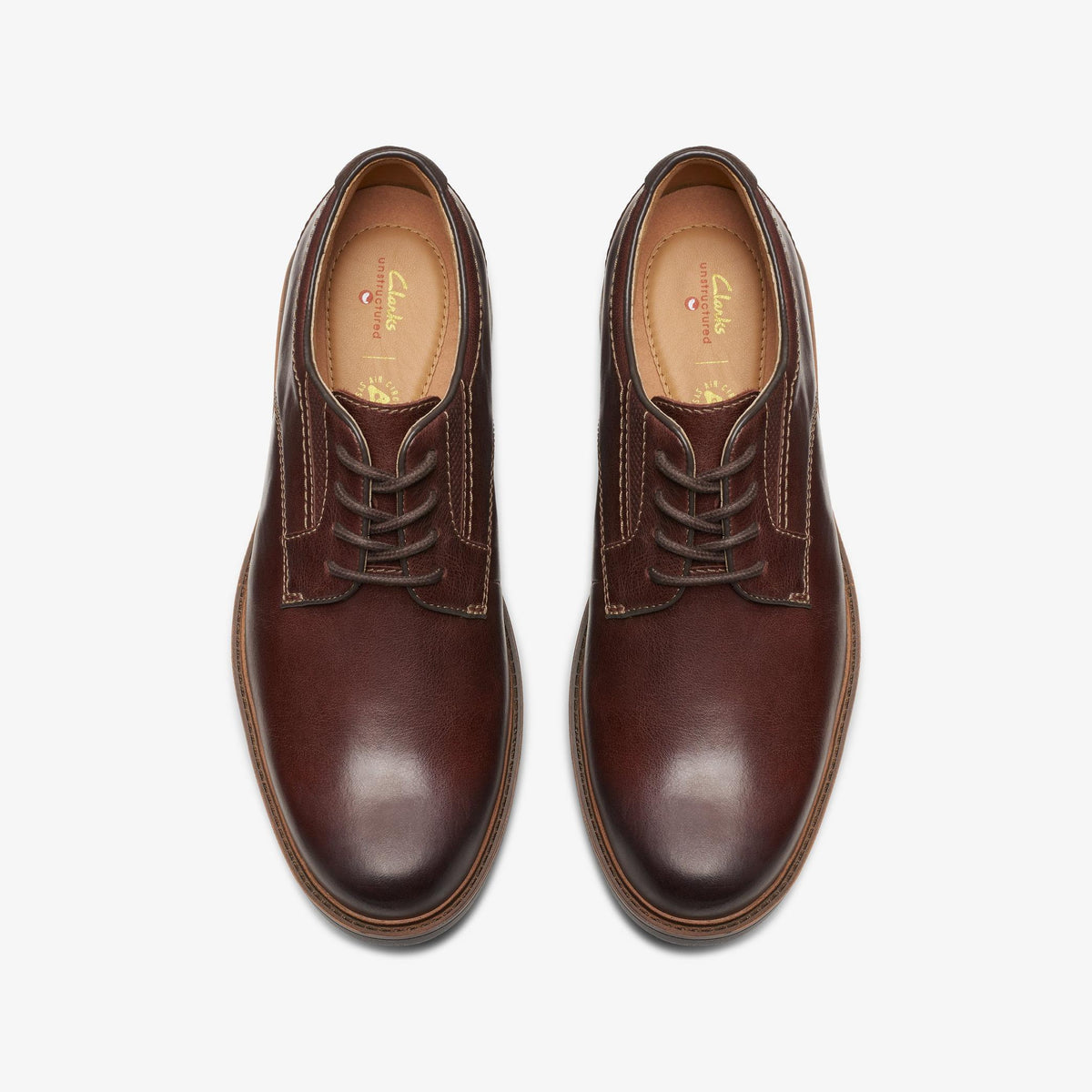 Mens Clarks Un Shire Low - Brown Leather