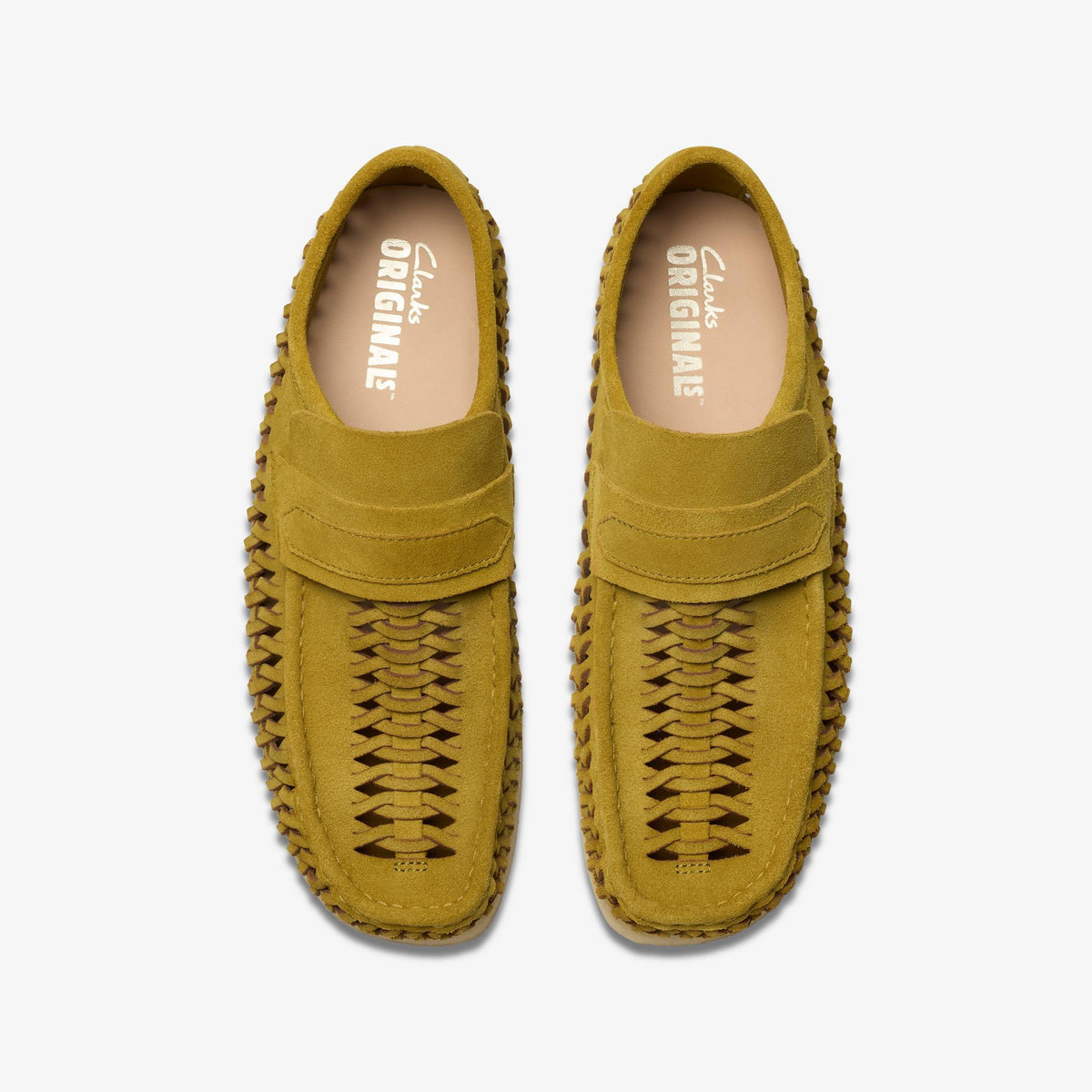 Mens Clarks Wallabee Weave Loafer 'olive Suede'