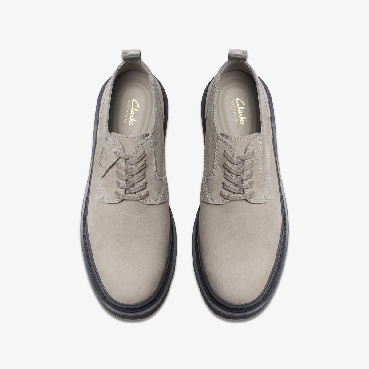 Mens Clarks Badell Lace - Grey Nubuck