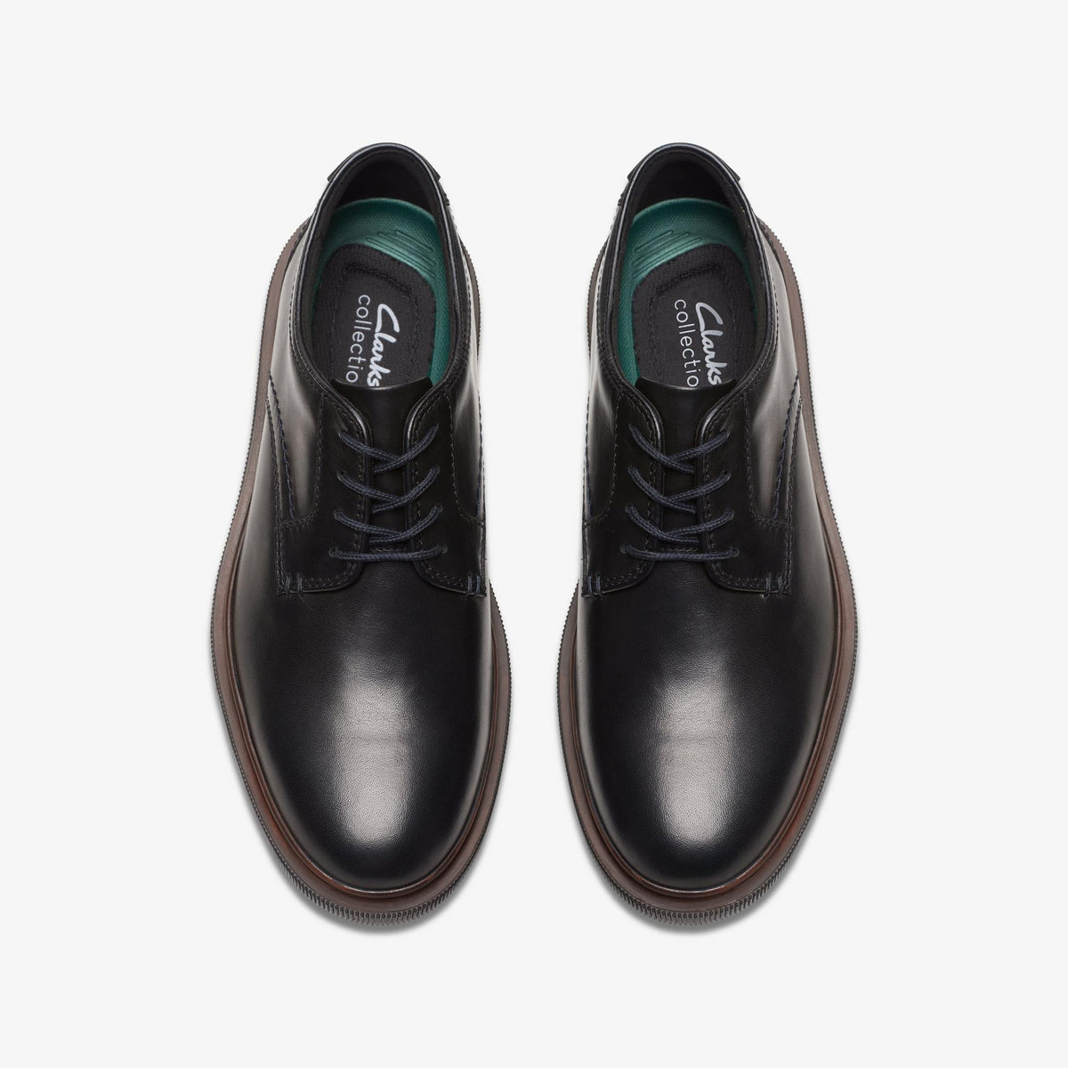 Mens Clarks Burchill Derby - Black Leather