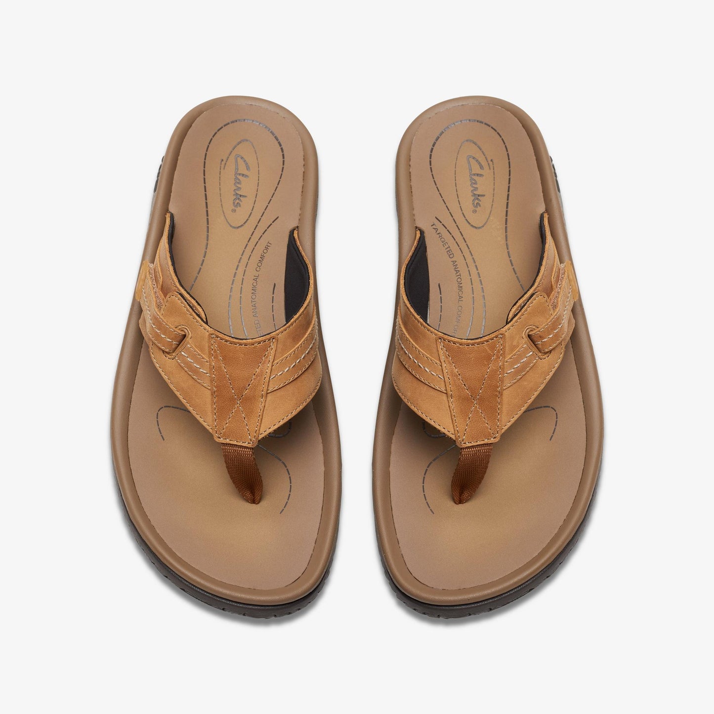 Mens Clarks Wesley Sun - Tan Leather