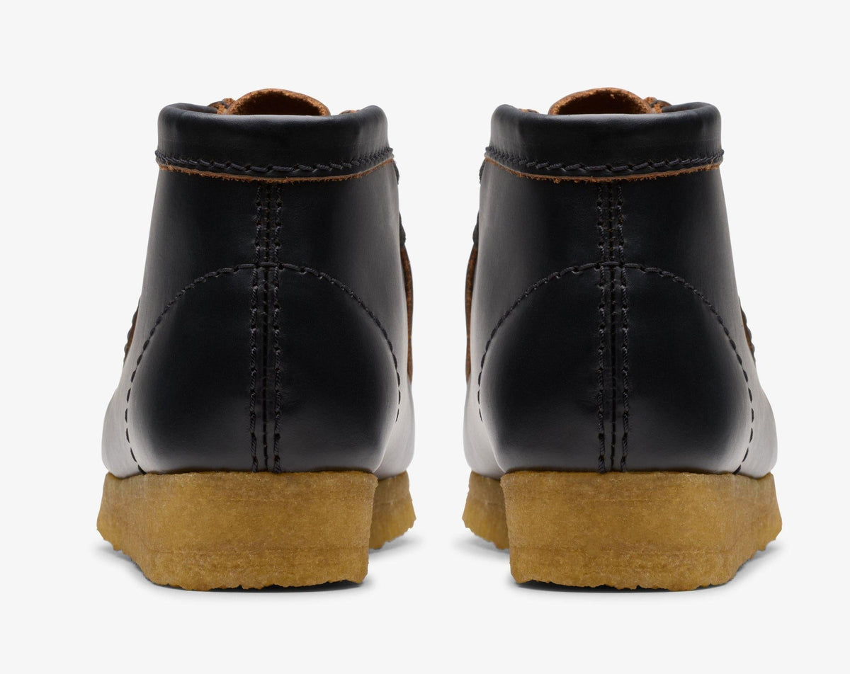 Clarks Women's Wallabee Boot Black Smooth Leather Booties