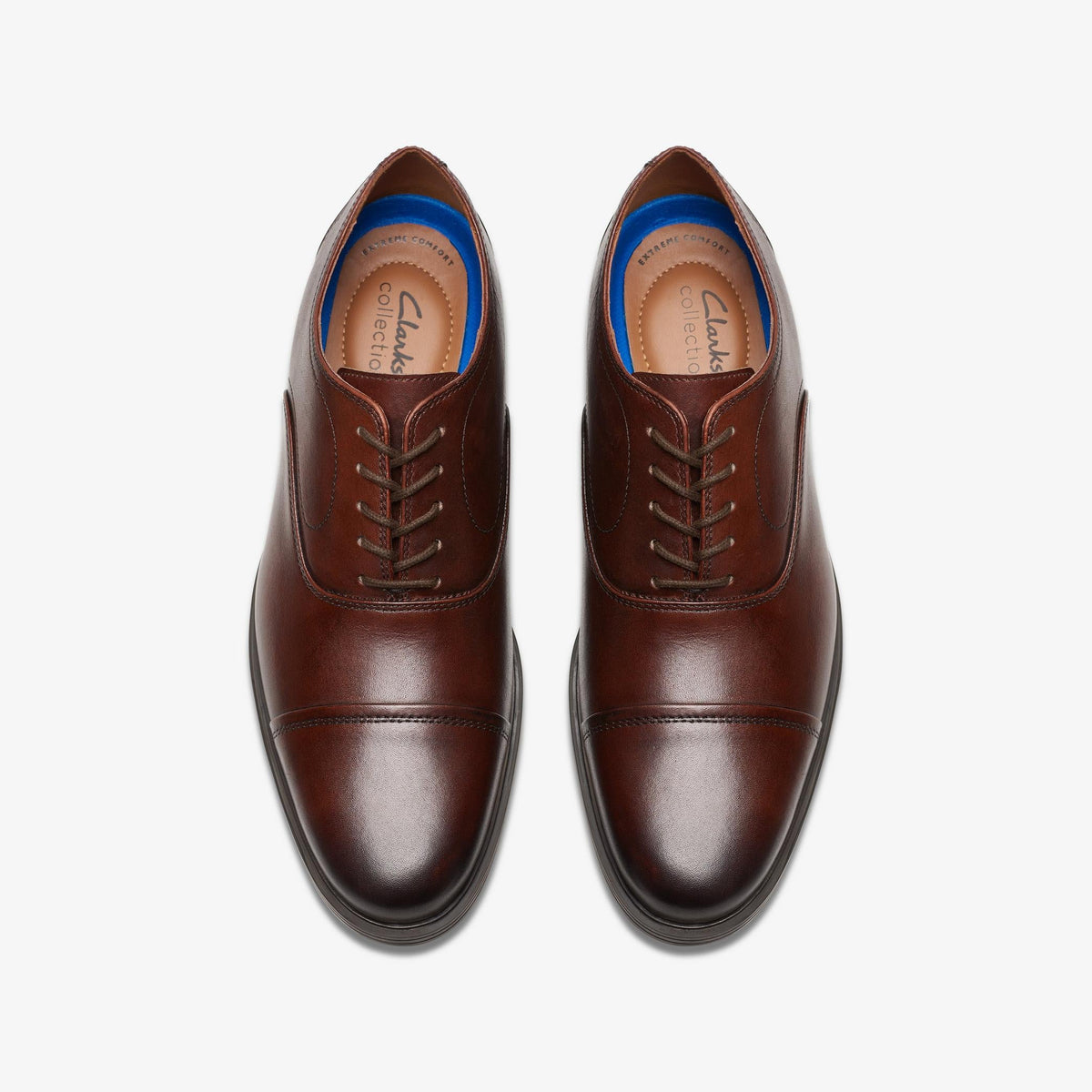 Mens Clarks Whiddon Ox - Mahogany Leather