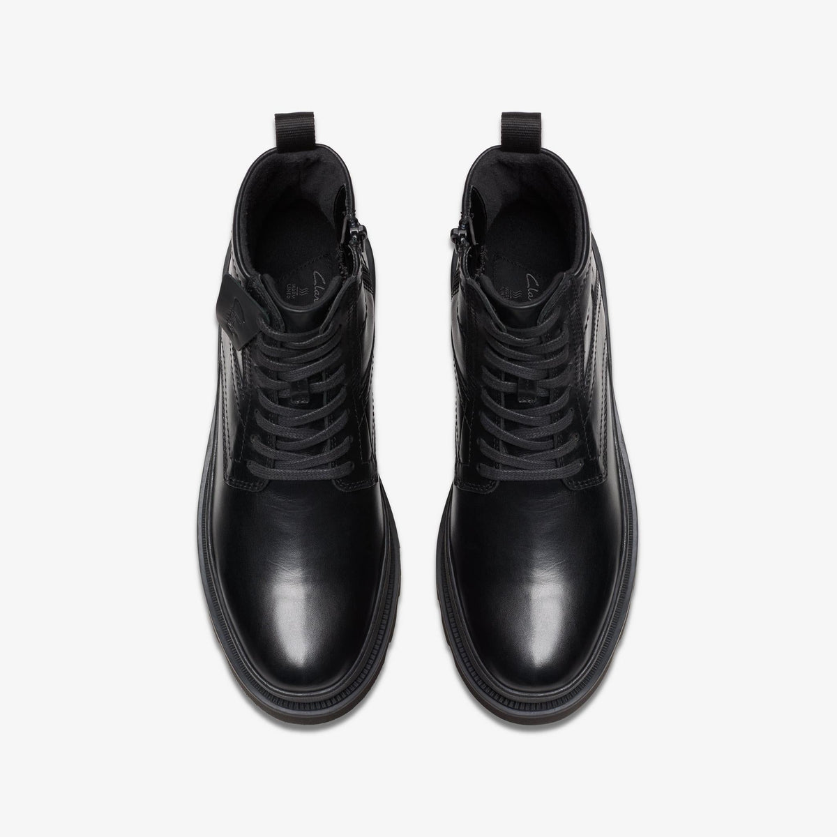 Mens Clarks Badell Hi Wp - Black with Lined Leather