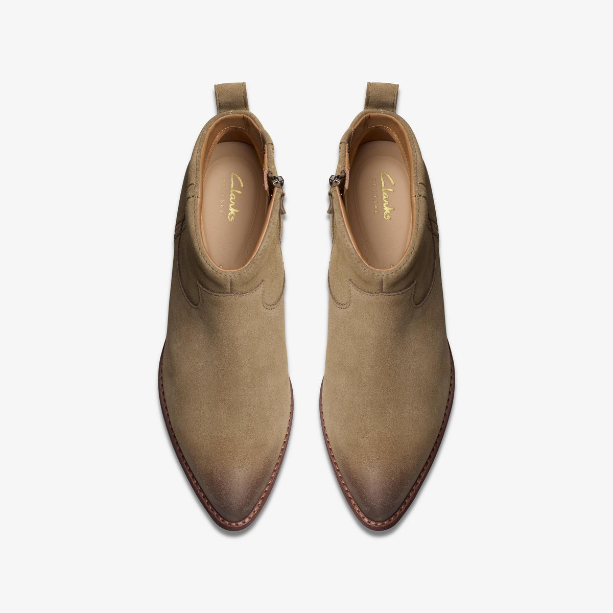 Womens Clarks Morzine Sky - Dark Sand Suede